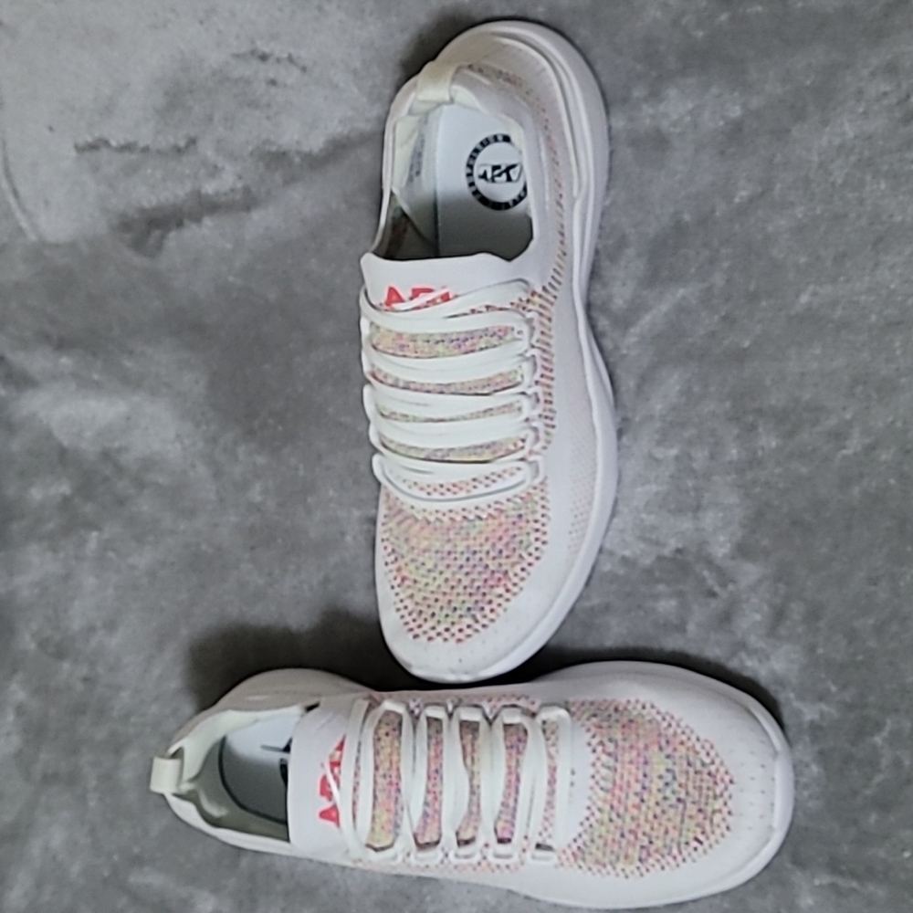 APL White with Multi Color Athletic Shoes